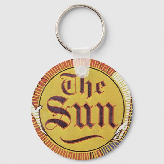  Art Nouveau, New York Sun Newspaper Sleutelhanger (Achterkant)
