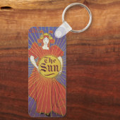  Art Nouveau, New York Sun Newspaper Sleutelhanger (Achterkant)