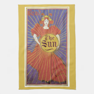 Art Nouveau, New York Sun Newspaper Theedoek