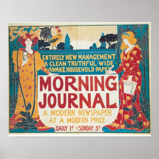  Art Nouveau - nieuwe krant Poster (Voorkant)