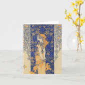 Art Nouveau Note-Kaart Kaart (Gele Bloem)