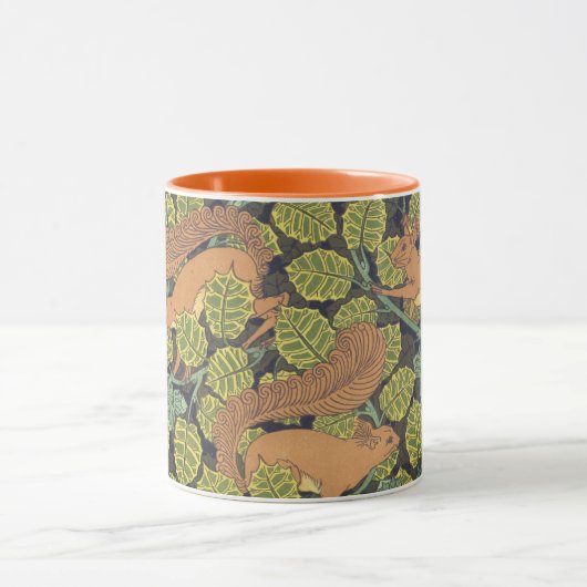 Art Nouveau Oak-eekhoorns Mok (Midden)