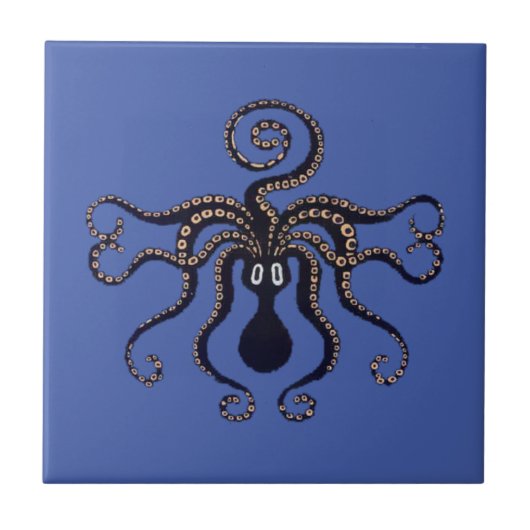  Art Nouveau Octopus van Leon Bakst Tegeltje (Voorkant)