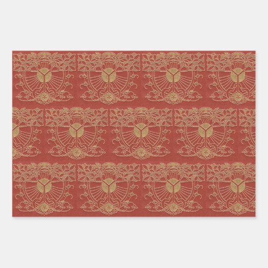 Art Nouveau Old Book Hoesjes Inpakpapier Vel (Voorkant 3)