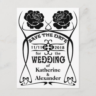 Art Nouveau Old West Roos Wedding Save the Date