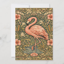 Art nouveau ontwerp met roze flamingo's uit het ve