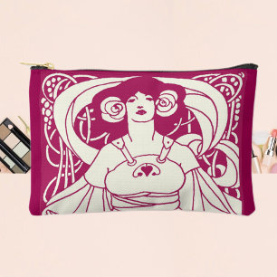 Art Nouveau Oogstmeisje Illustratie Vintage Etui