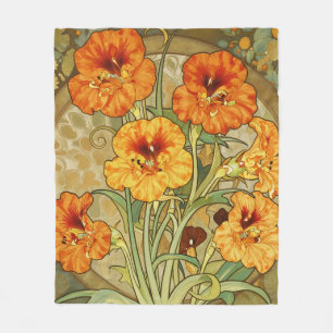 Art Nouveau Oost-Indische-Kers Bloempatroon Fleece Deken