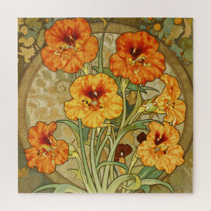 Art Nouveau Oost-Indische-Kers Bloempatroon Legpuzzel