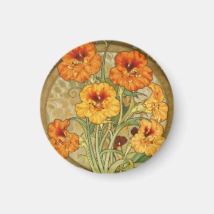 Art Nouveau Oost-Indische-Kers Bloempatroon Magneet