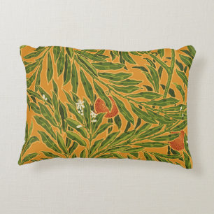 Art Nouveau Oranje Boom Vintage Behangpatroon Accent Kussen