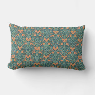 Art Nouveau oranje tulp-achtig bloempatroon Kussen