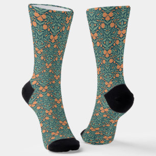 Art Nouveau oranje tulp-achtig bloempatroon Sokken