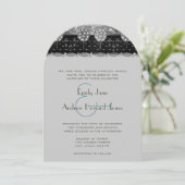 Art Nouveau Orchard  Bird Wedding Invitate Kaart (Staand voorkant)