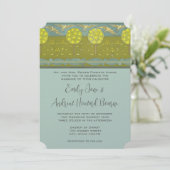 Art Nouveau Orchard Bird Wedding Invitate Kaart (Staand voorkant)