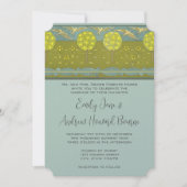 Art Nouveau Orchard Bird Wedding Invitate Kaart (Voorkant)