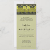 Art Nouveau Orchard  Bird Wedding Invites Kaart (Voorkant)