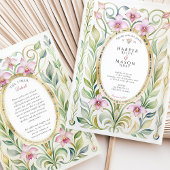 Art Nouveau Orchid & Foliage Gold Wedding Kaart