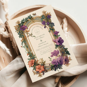 Art Nouveau Orchide Trouwframe Kaart