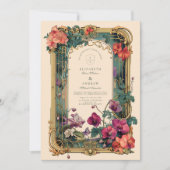 Art Nouveau Orchide Trouwframe Kaart (Voorkant)
