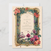 Art Nouveau Orchide Trouwframe Save The Date (Voorkant)