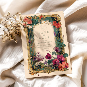Art Nouveau Orchide Trouwframe Save The Date