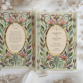 Art Nouveau Orchidee & Foliage Gouden bruiloft Kaart