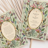 Art Nouveau Orchidee & Foliage Gouden bruiloft Kaart