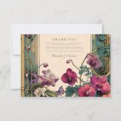 Art Nouveau Orchidee Lijst bruiloft Bedankkaart (Voorkant)