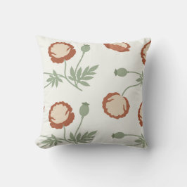 Art Nouveau Organische Poppy Worp Kussen