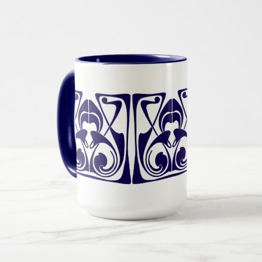 Art Nouveau Ornament Frieze Mok (Voorkant links)