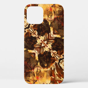 art nouveau ornamental  golden and brown pa Case-Mate iPhone case