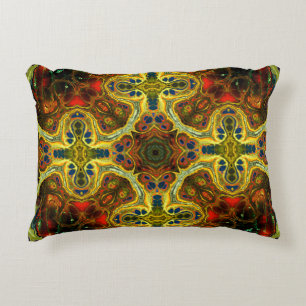 art nouveau ornamental patroon in groen, y accent kussen