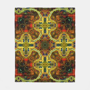 art nouveau ornamental patroon in groen, y fleece deken