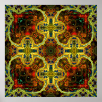 art nouveau ornamental  patroon in groen, y