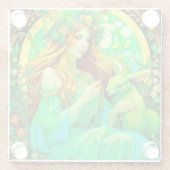 Art Nouveau Ostara Keltische Lente Glazen Onderzetter (Achterkant)