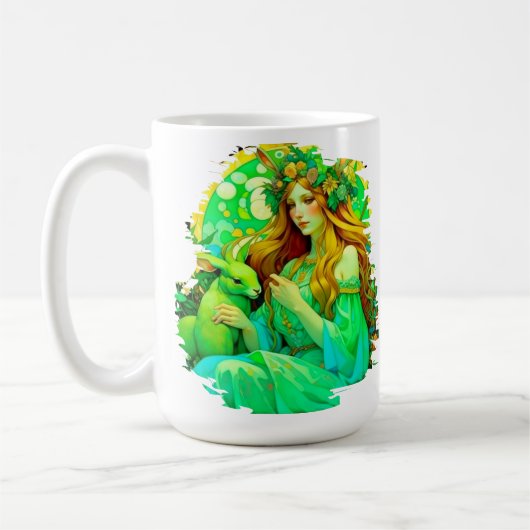 Art Nouveau Ostara Keltische Lente Koffiemok (Links)
