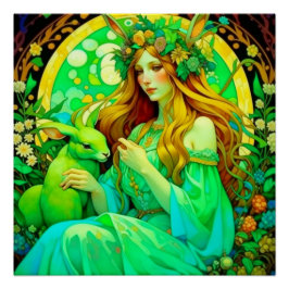 Art Nouveau Ostara Keltische Lente Perfect Poster
