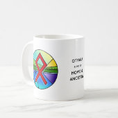 Art Nouveau Othala Rune Mok – THUIS & AFKOMST! (Voorkant links)