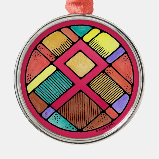 Art Nouveau Othala Rune of Ancestry Metalen Ornament (Voorkant)