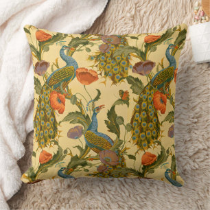 Art Nouveau Oud Pauw Oog Pop Art Bloem Motief Kussen