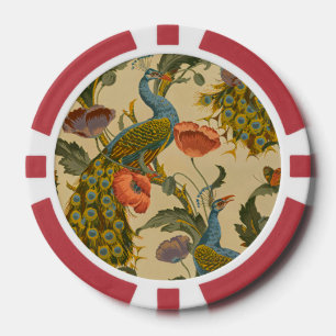 Art Nouveau Oud Pauw Oog Pop Art Bloemenpatroon Poker Chips