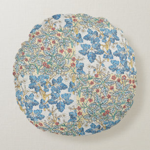 Art Nouveau Oud Wild Geranium Bloempatroon Rond Kussen