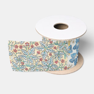 Art Nouveau Oud Wild Geranium Bloempatroon Satijnen Lint