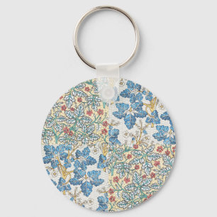 Art Nouveau Oud Wild Geranium Bloempatroon Sleutelhanger