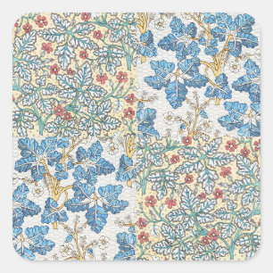 Art Nouveau Oud Wild Geranium Bloempatroon Vierkante Sticker