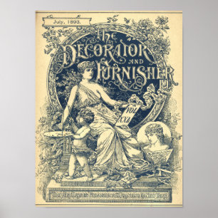 Art Nouveau Oude Kunst 1893 Tijdschriftcover Poster