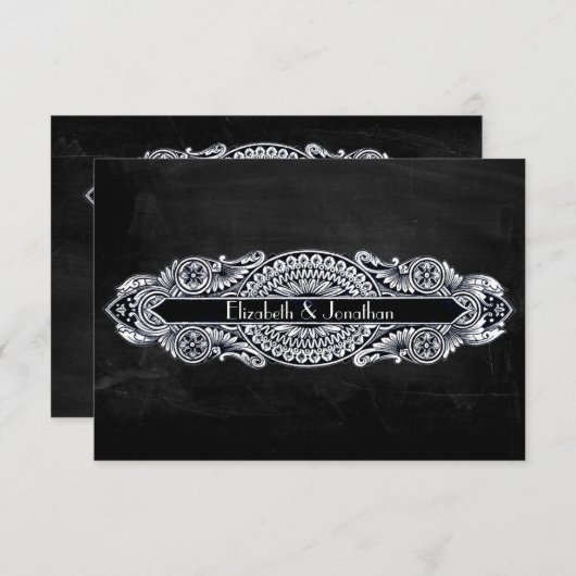 Art Nouveau Oude Stijl Bewaar de Datum Save The Date (Voorkant / Achterkant)