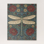 Art Nouveau Oudheid Libelle Bloemen Legpuzzel (Verticaal)