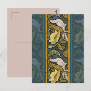 Art Nouveau Oudheid Vis Duif Patroon Verneuil Briefkaart